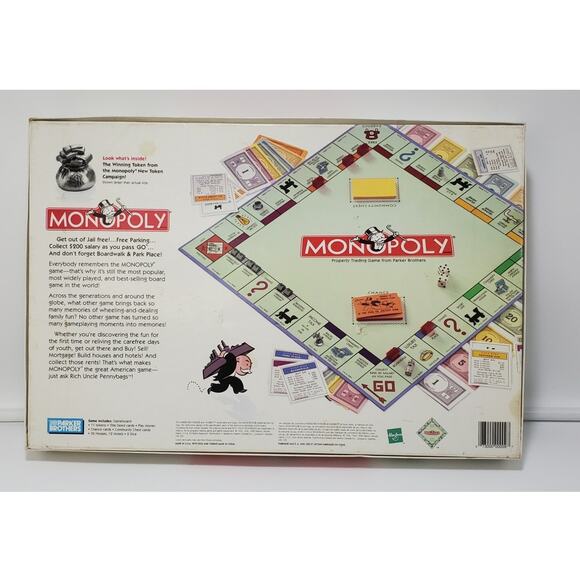 Vintage 1998 Parker Brothers Monopoly Board Game PRE-OWNED & COMPLETE - Picture 5 of 9